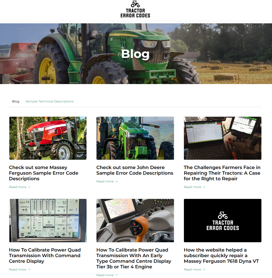Tractor Error Code
