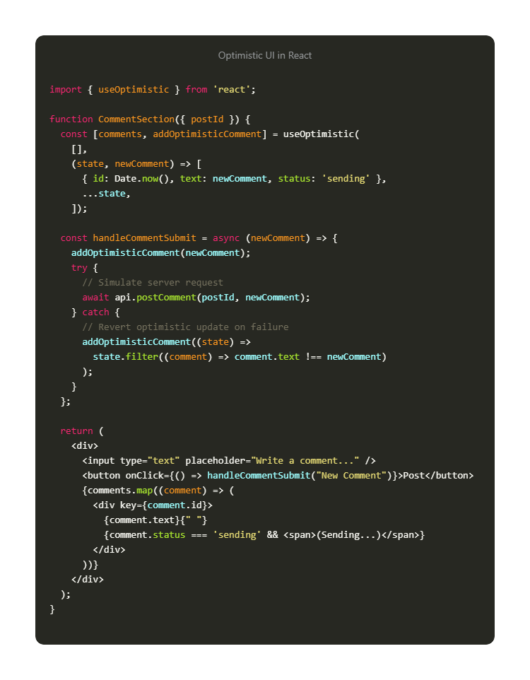Implementing Optimistic UI in React